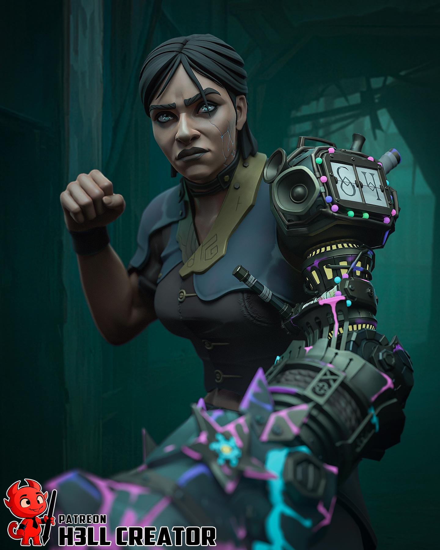 Sevika Fan-Made Statue /LoL Inspired Resin Collectible / Painted or Unpainted Gaming Figure