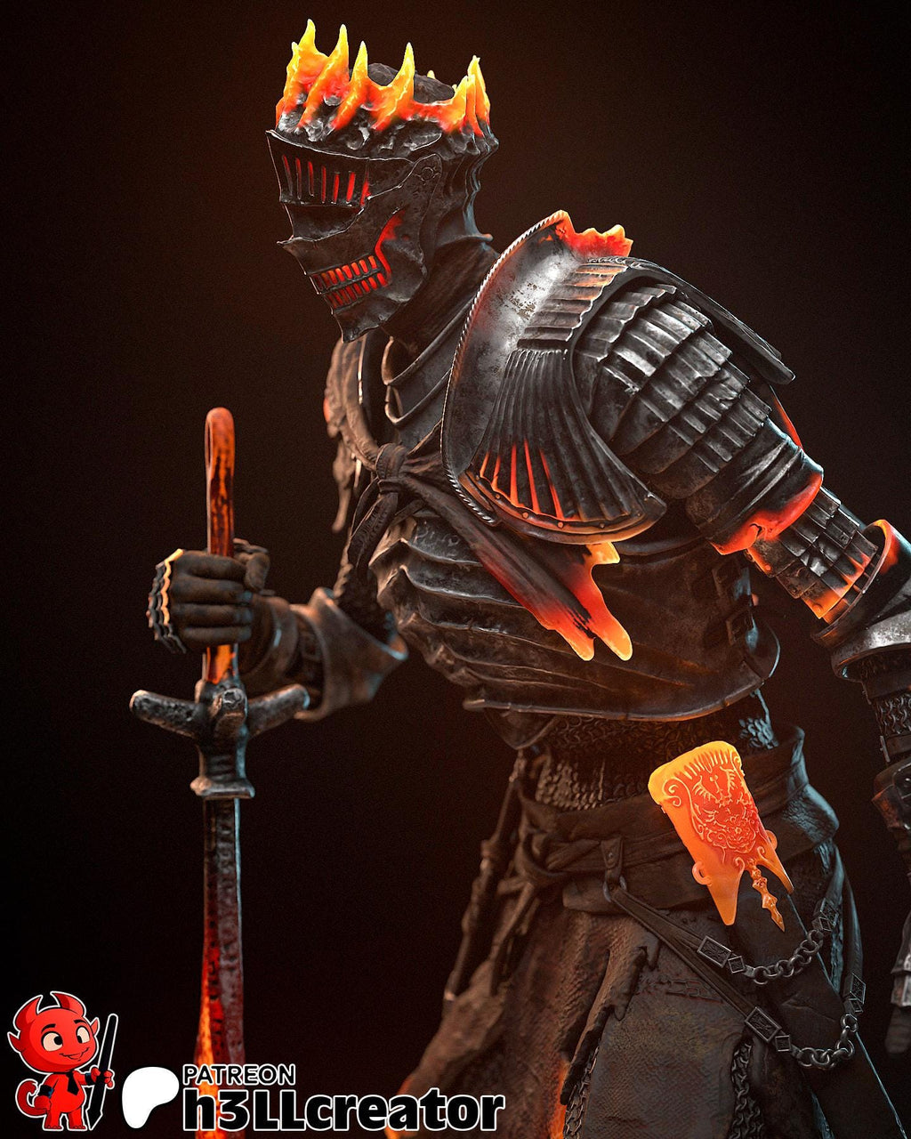 Soul of Cinder Statue: Hand-Painted Resin Knight - Dark Fantasy Collectible