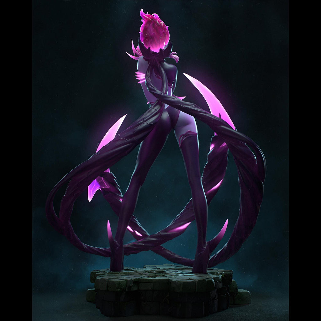 Hand-Painted Evelynn Statue: LoL Inspired Resin Collectible