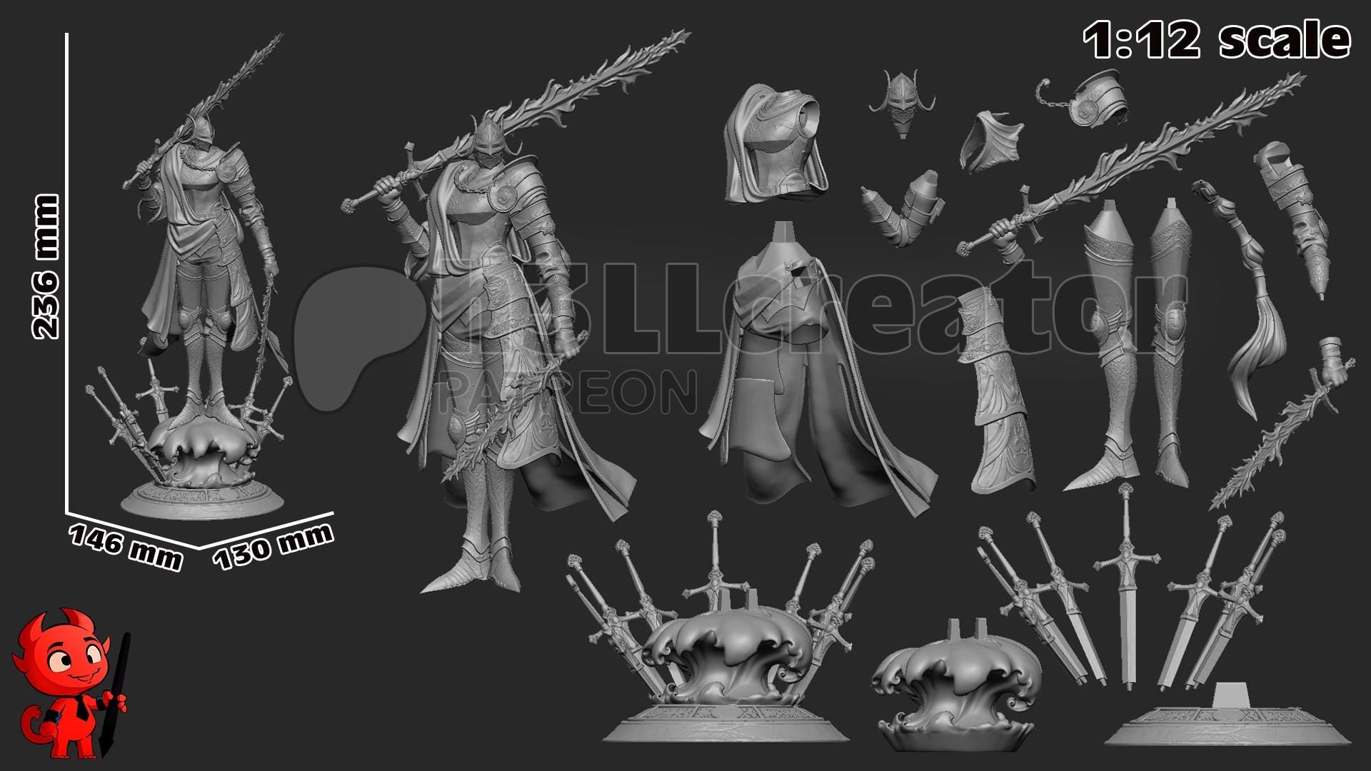 Rellana Statue / Elden Ring Inspired Figure / Painted or Unpainted Collectible / Full Body & Bust Options