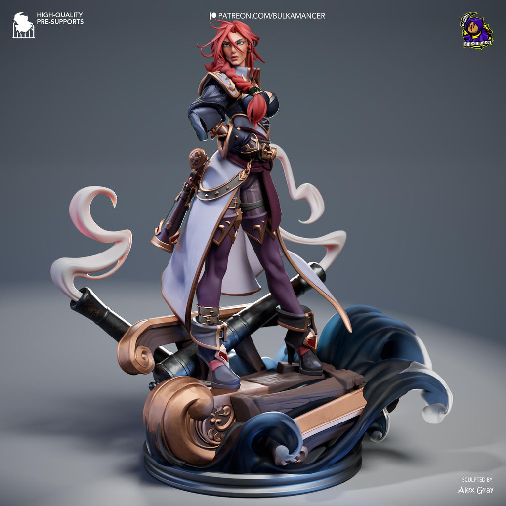 Miss Fortune Statue: Hand-Painted LoL Fan Art Figure