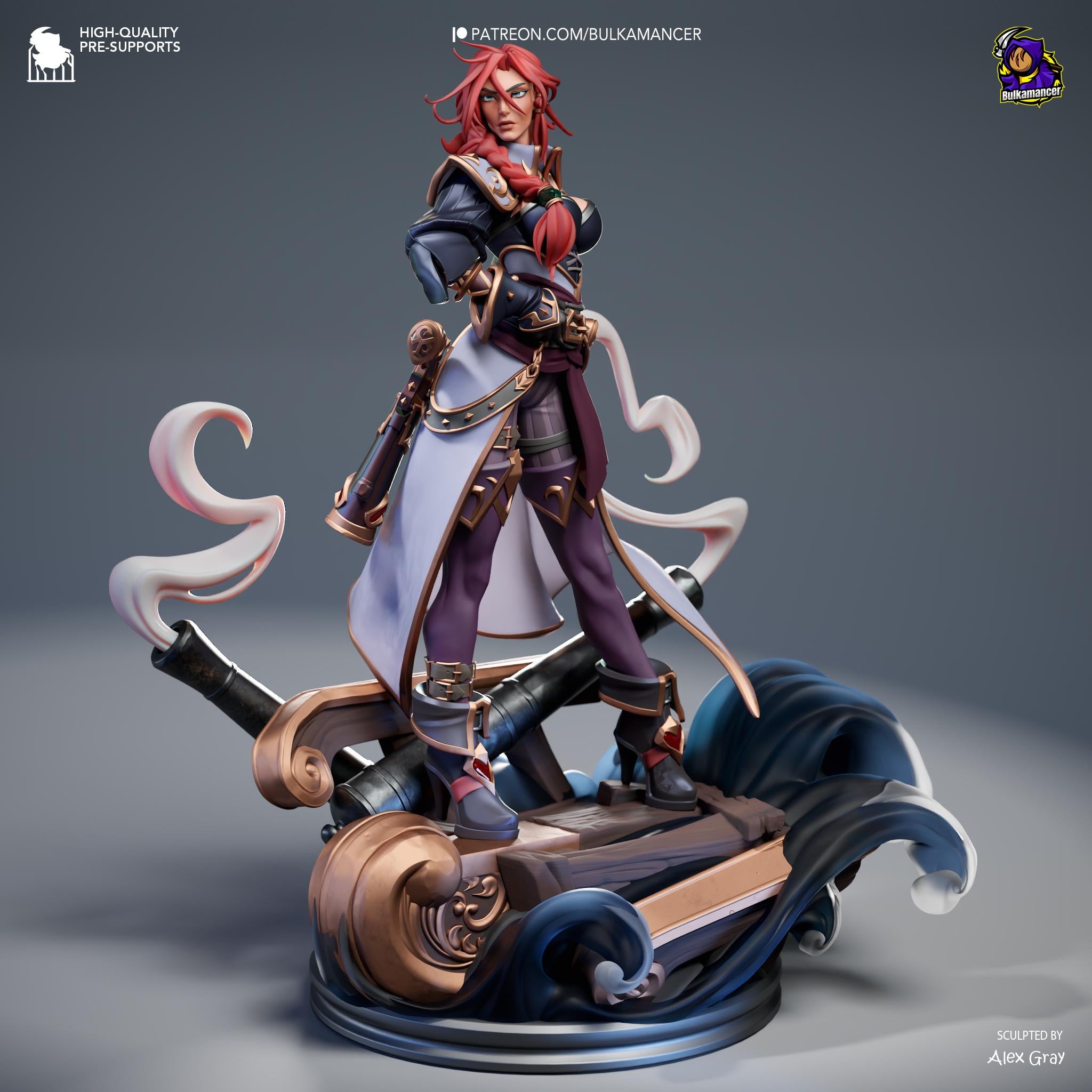 Miss Fortune Statue: Hand-Painted LoL Fan Art Figure