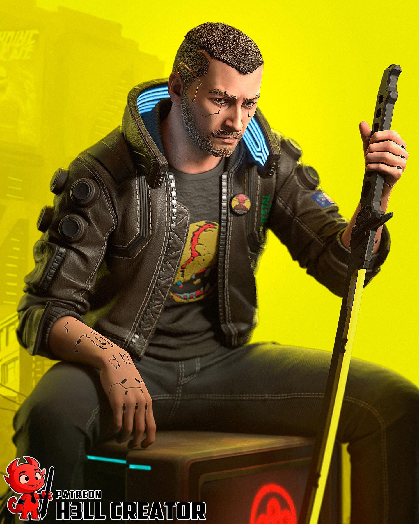 Cyberpunk 2077 Male V Resin Statue: Hand-Painted or Unpainted Kit