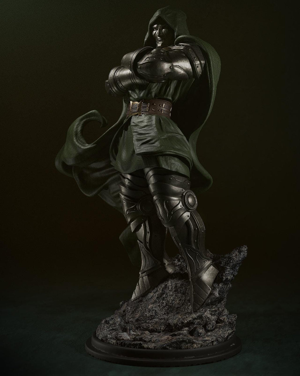 3D Printed Dr Doom Figurine | Hand-Painted Resin Statue