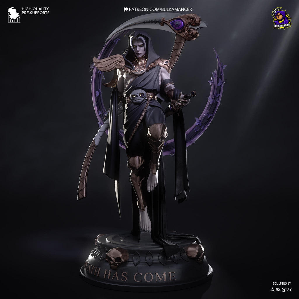 Hand-Painted Thanatos Statue: Grim Reaper Fantasy Art Figure