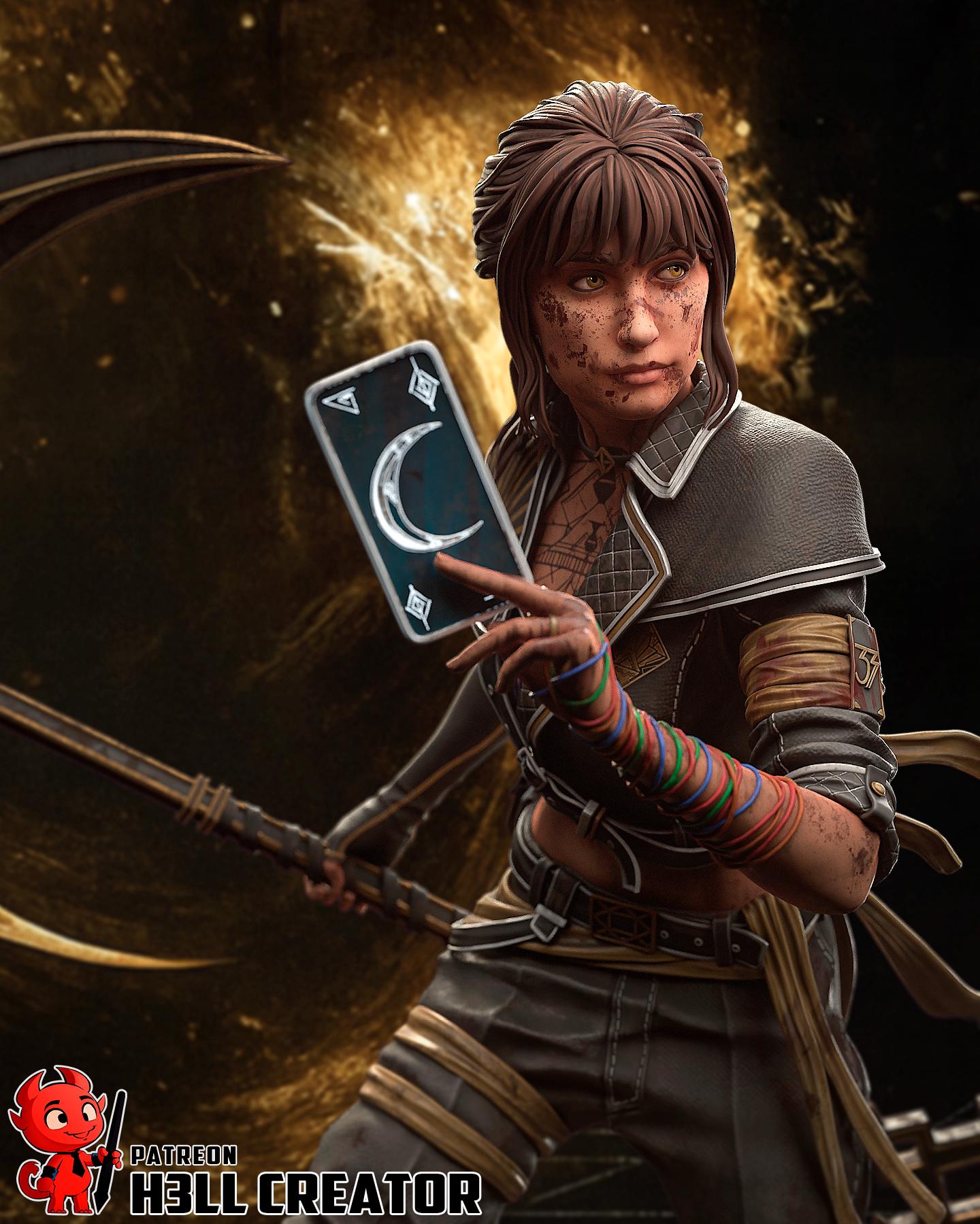 Hand-Painted Sciel Resin Statue: Dark Fantasy Collectible Figure