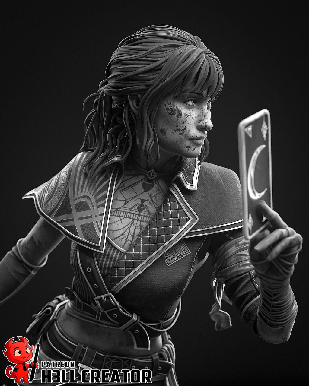 Hand-Painted Sciel Resin Statue: Dark Fantasy Collectible Figure