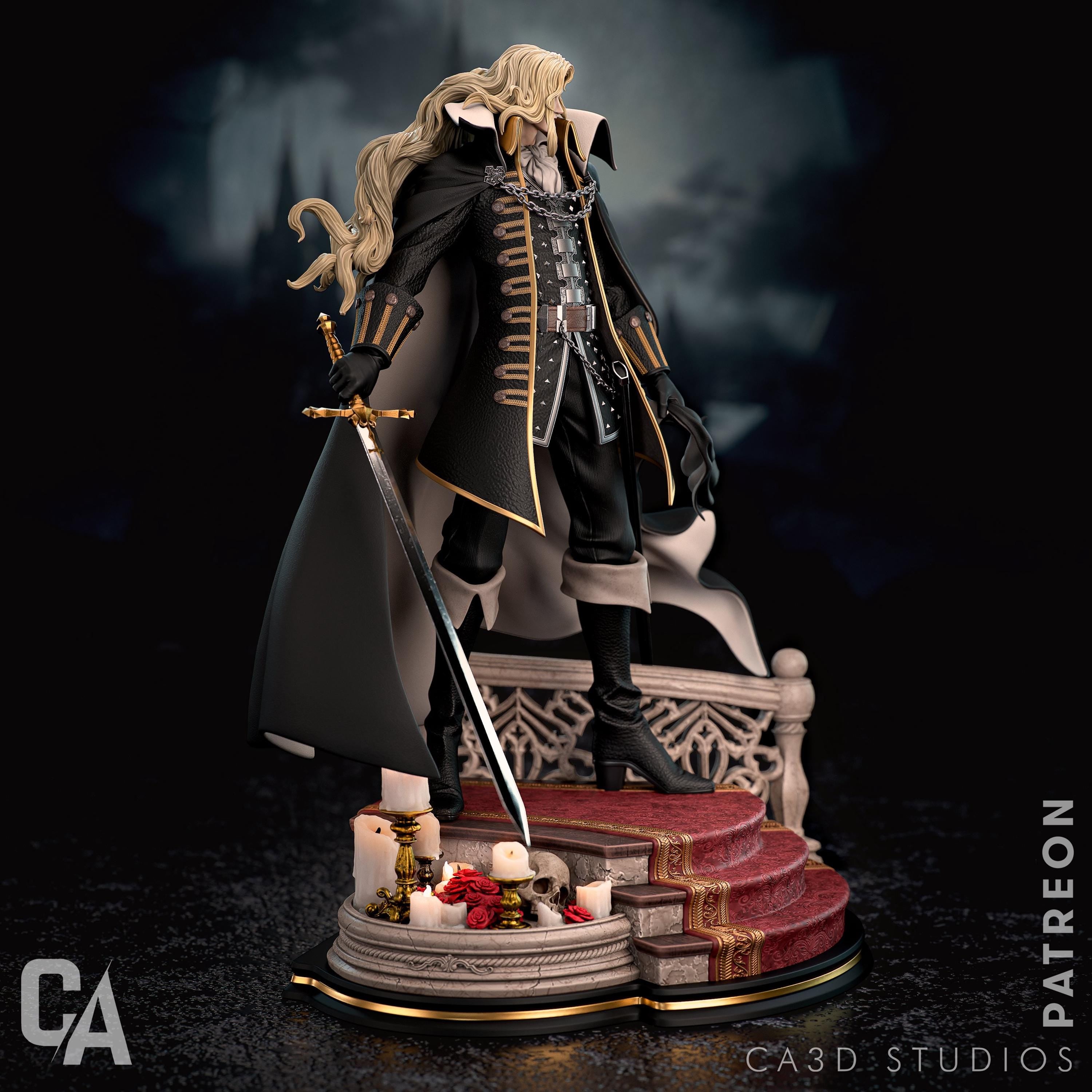 Alucard Fan Art Figure  Castlevan Inspired Anime Resin Statue | 3D Printed Hand Painted Collectible