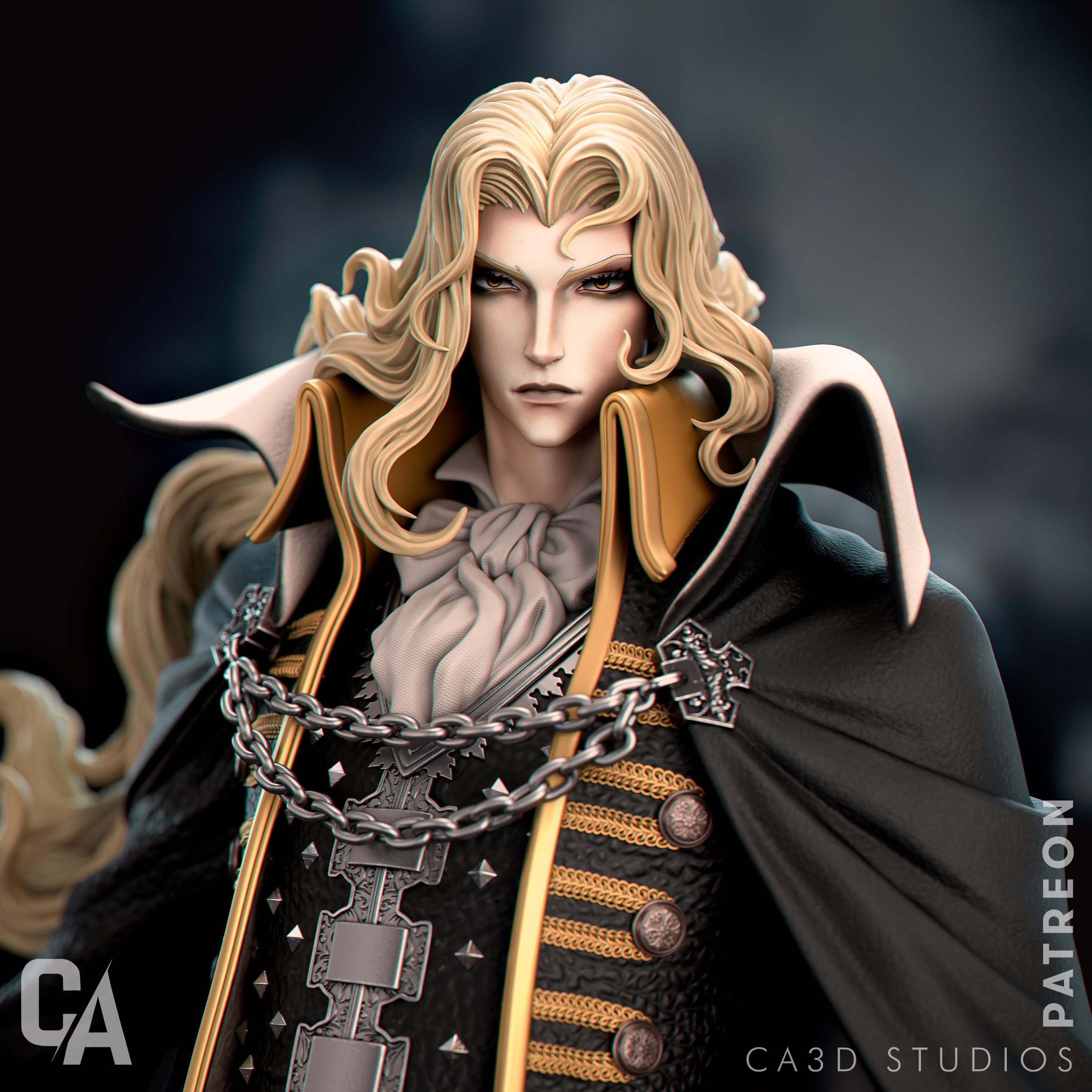 Alucard Fan Art Figure  Castlevan Inspired Anime Resin Statue | 3D Printed Hand Painted Collectible