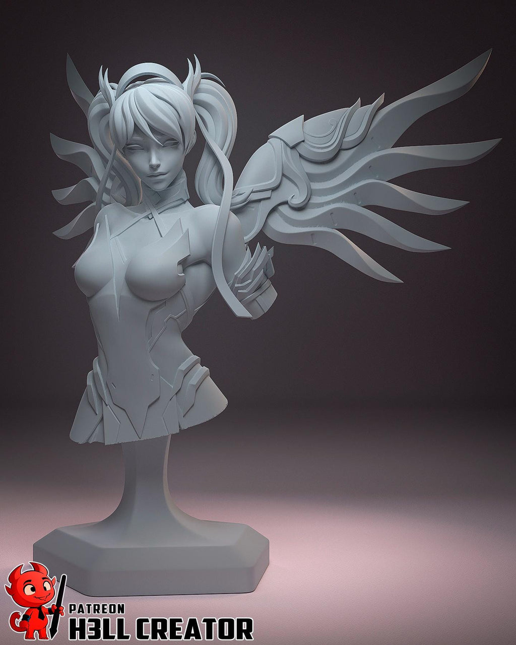Overwatch Mercy Statue: Hand-Painted Anime-Style Resin Figure