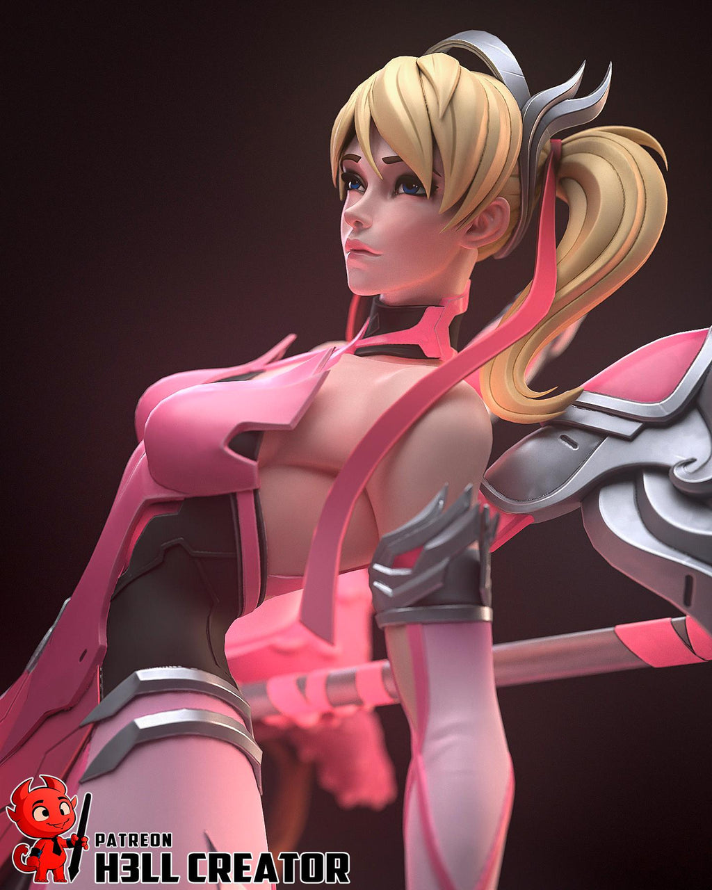 Overwatch Mercy Statue: Hand-Painted Anime-Style Resin Figure