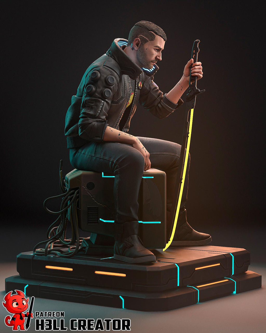 Cyberpunk 2077 Male V Resin Statue: Hand-Painted or Unpainted Kit