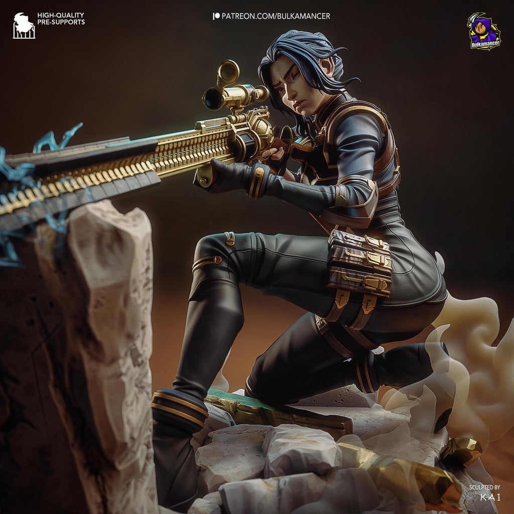 Hand-Painted Caitlyn Kiramman Statue: LoL Collectible Figurine