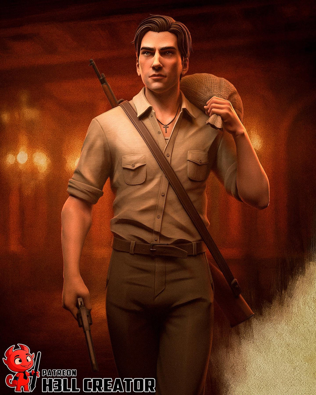 Enzo Favara: Inspired Mafia Statue, Hand-Painted Resin Figure, Gamer Room Decor