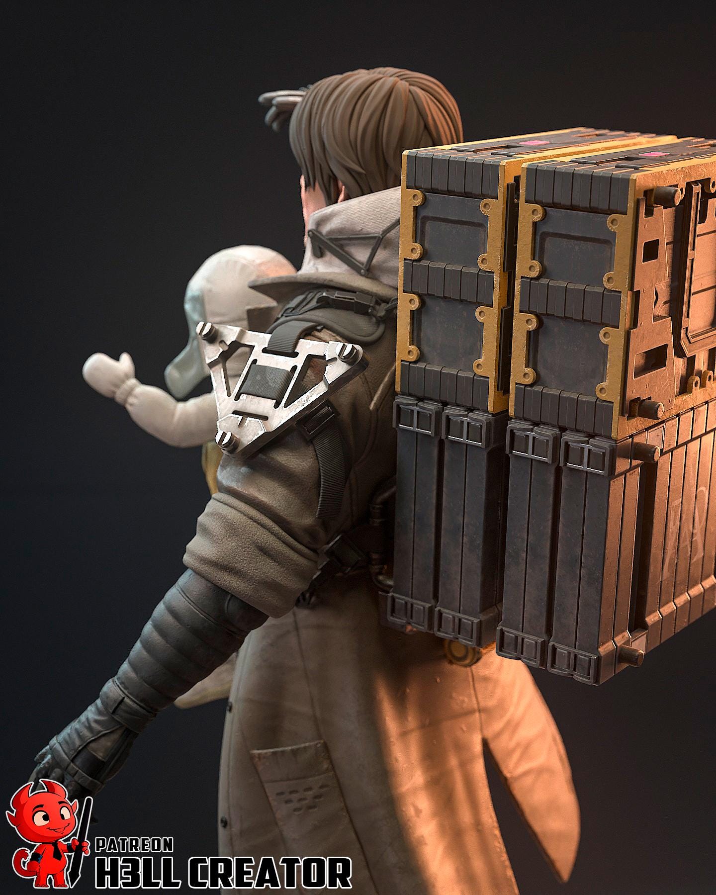 Samuel Porter Bridges Statue: Hand-Painted Resin Collectible with Baby Lou