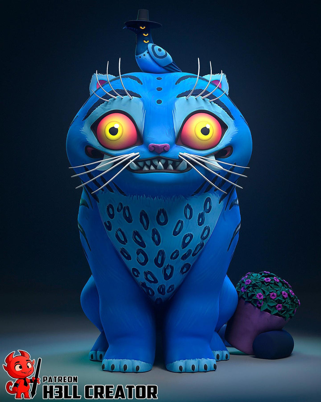 Kpop Derpy Tiger Resin Statue: Hand-Painted Fan Art Collectible