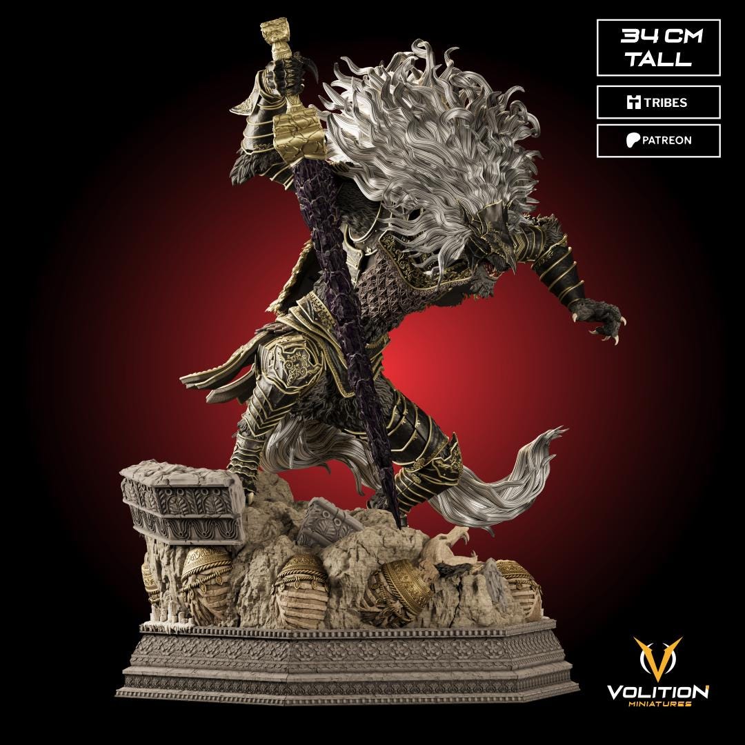 Maliketh Black Blade Statue: Hand-Painted Elden Ring Resin Figure