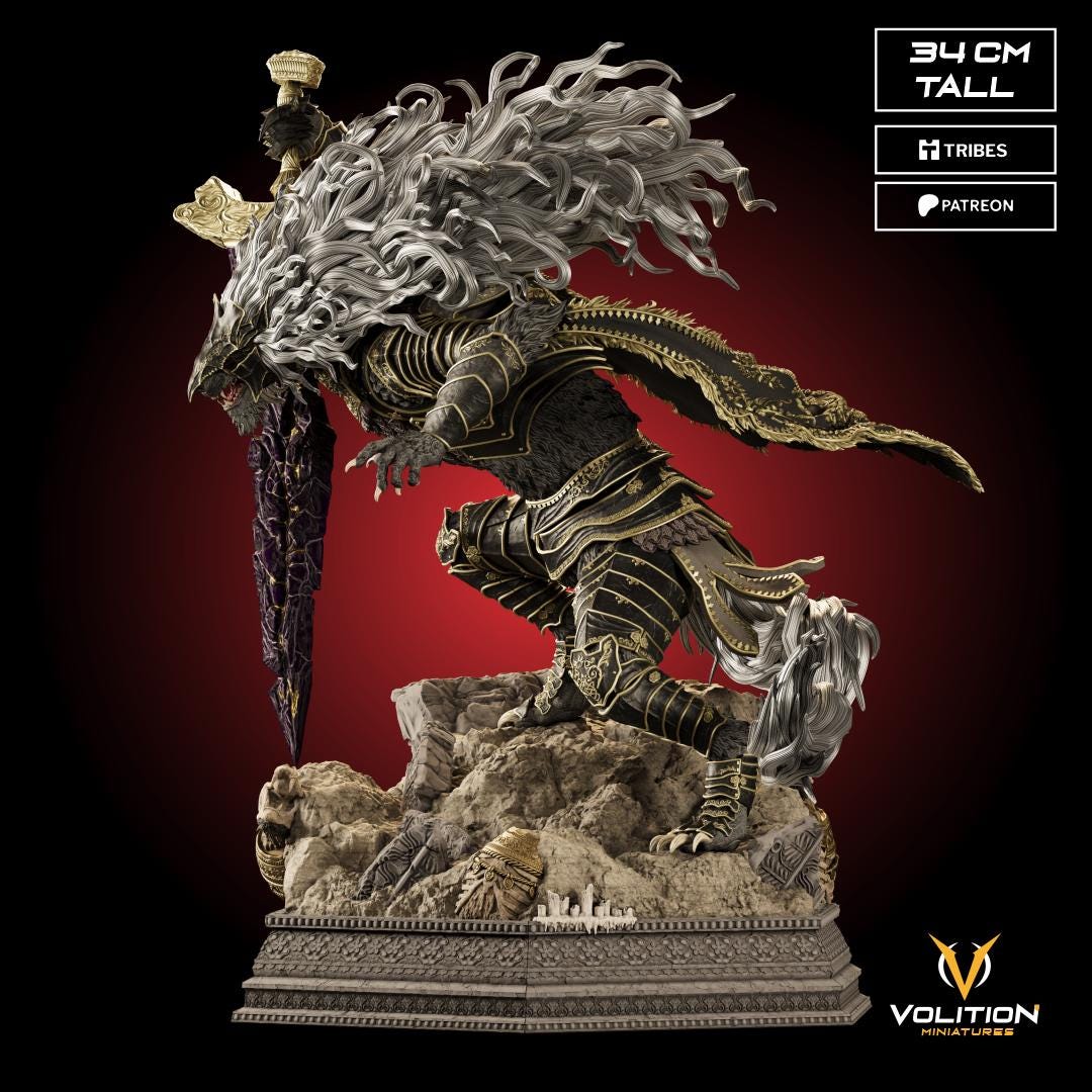 Maliketh Black Blade Statue: Hand-Painted Elden Ring Resin Figure