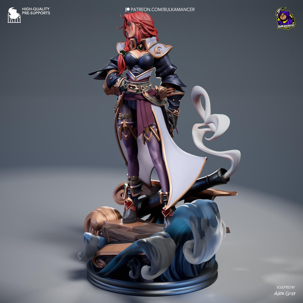 Miss Fortune Statue: Hand-Painted LoL Fan Art Figure