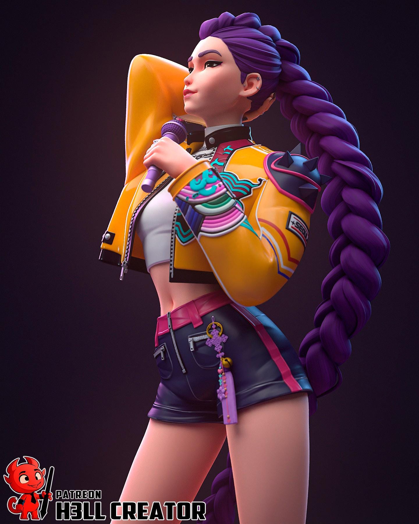 Hand Painted Kpop Idol Resin Statue: Rumi Fan Art Collectible