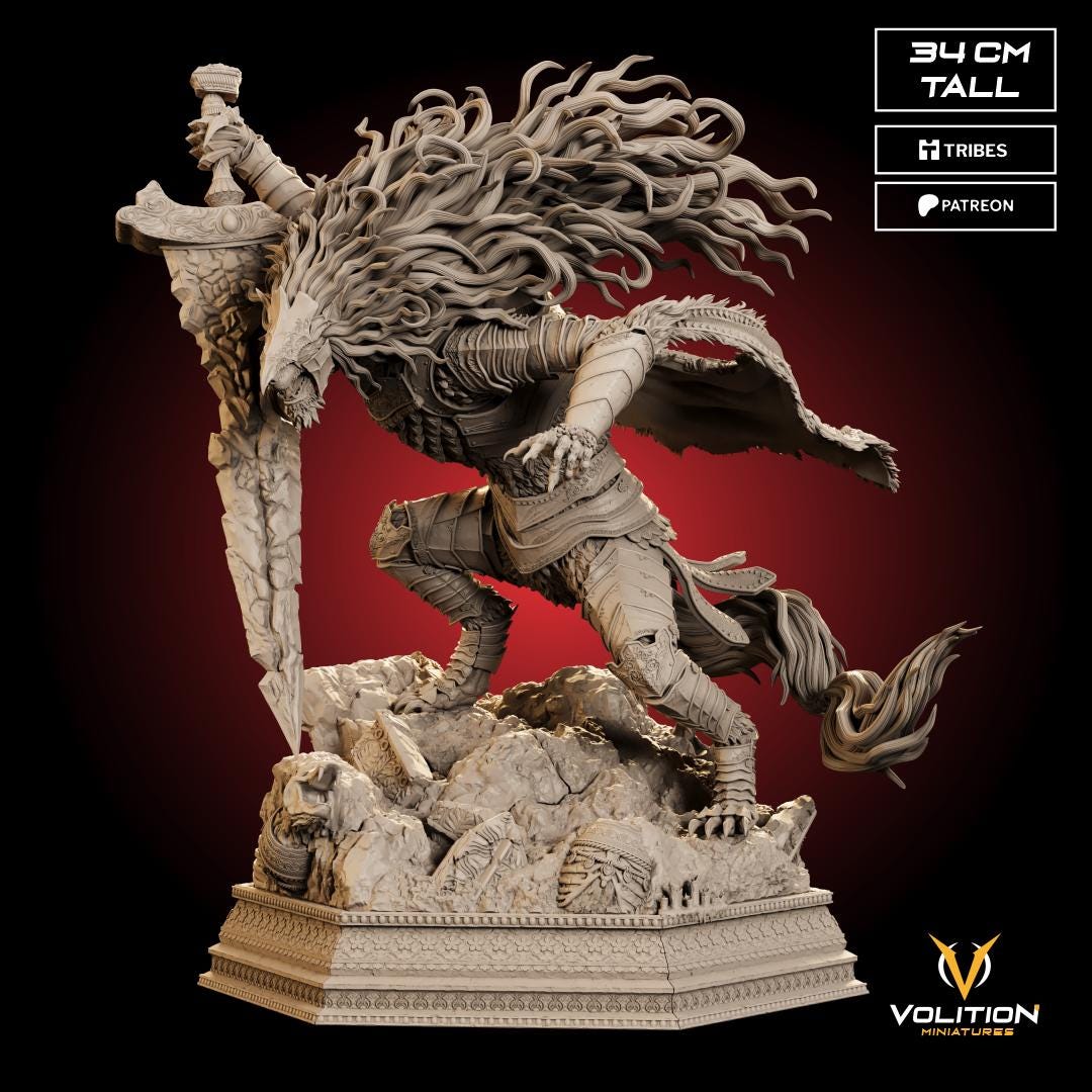 Maliketh Black Blade Statue: Hand-Painted Elden Ring Resin Figure