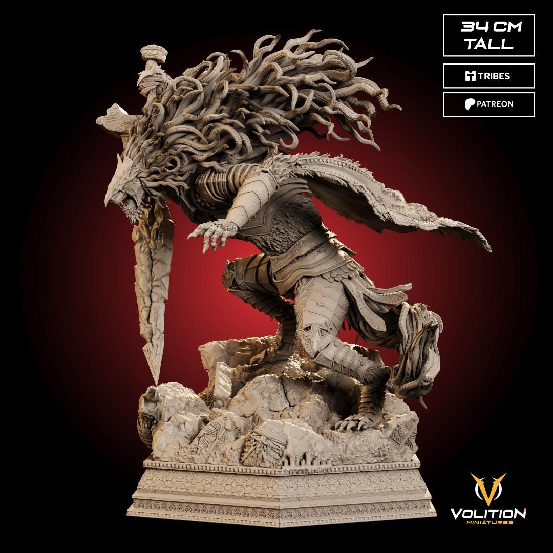 Maliketh Black Blade Statue: Hand-Painted Elden Ring Resin Figure
