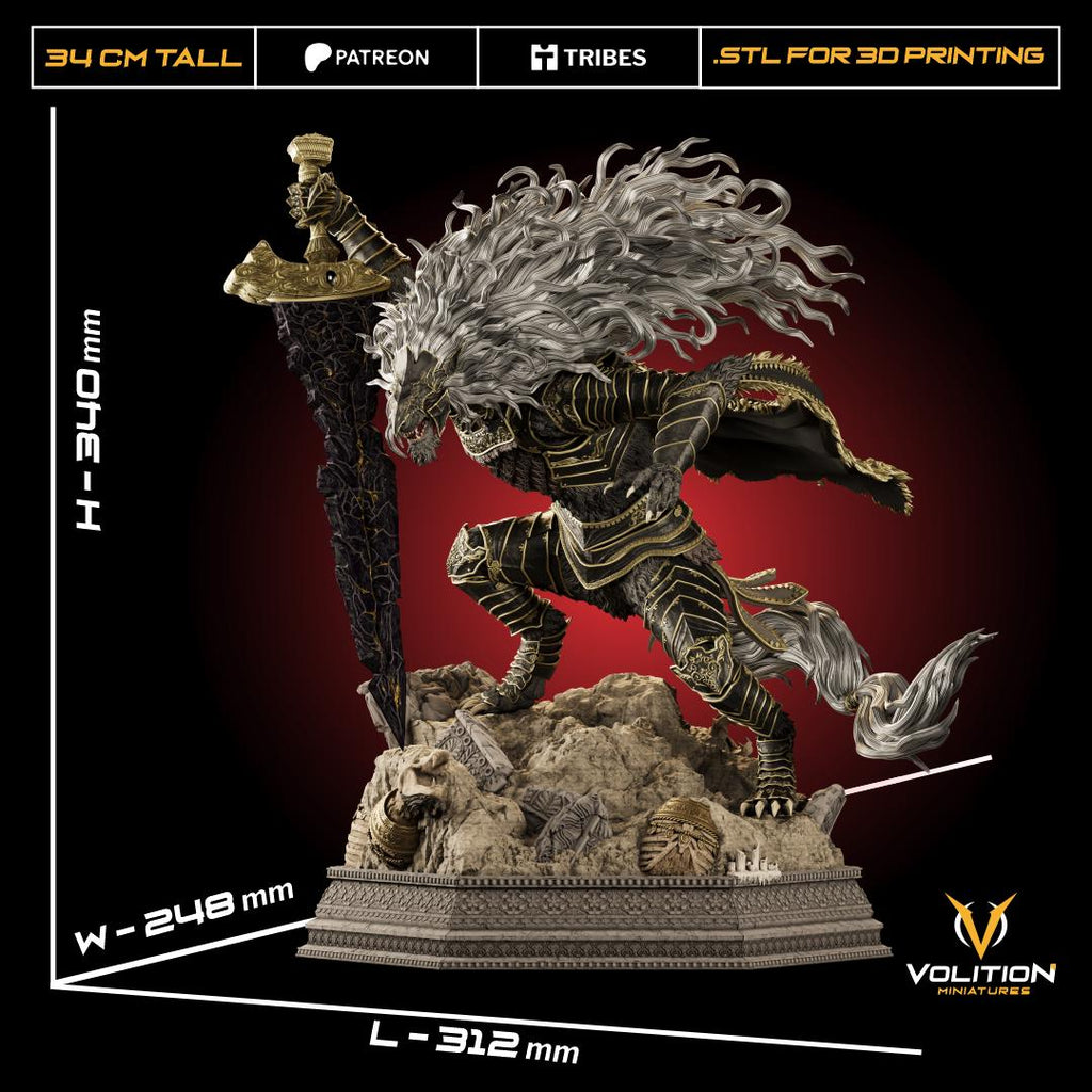 Maliketh Black Blade Statue: Hand-Painted Elden Ring Resin Figure