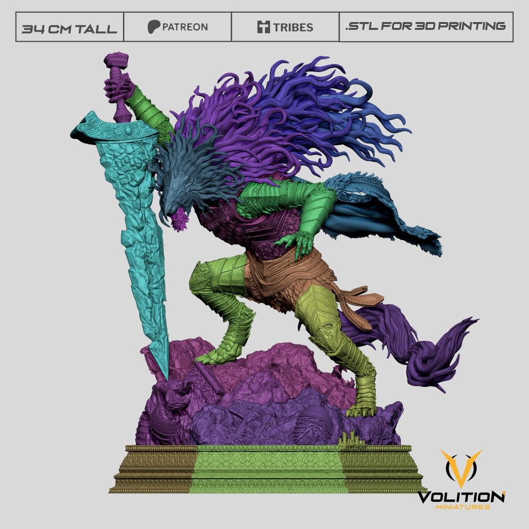 Maliketh Black Blade Statue: Hand-Painted Elden Ring Resin Figure