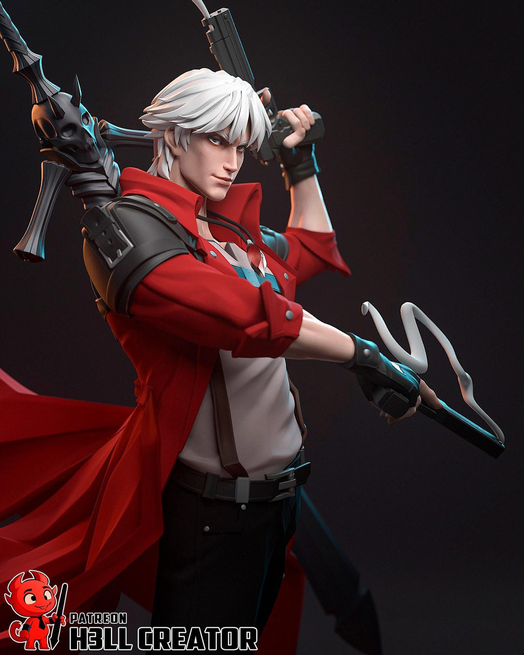 Dante Resin Statue: Hand-Painted Devil Hunter Collectible