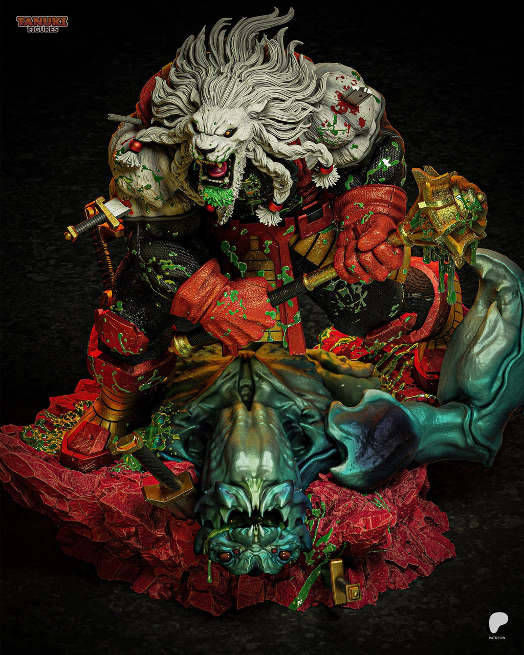 Battle Beast Statue / 3D Resin Figure  / Hand Painted Fan Made Collectible for Comic Fans