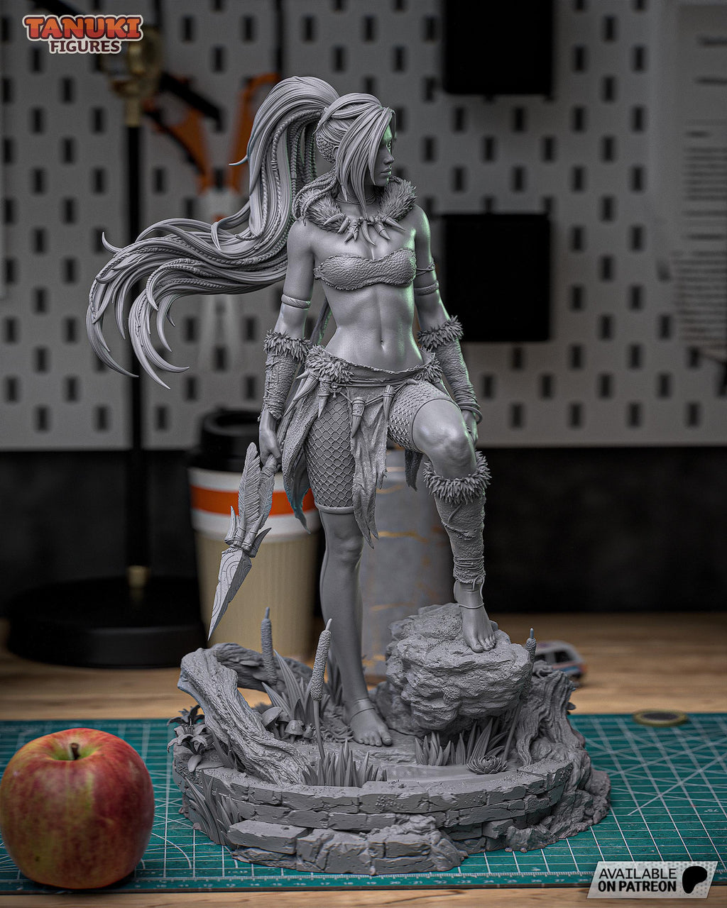 Nidalee LoL Inspired Statue / Jungle Huntress Resin Figure / Hand Painted Collectible