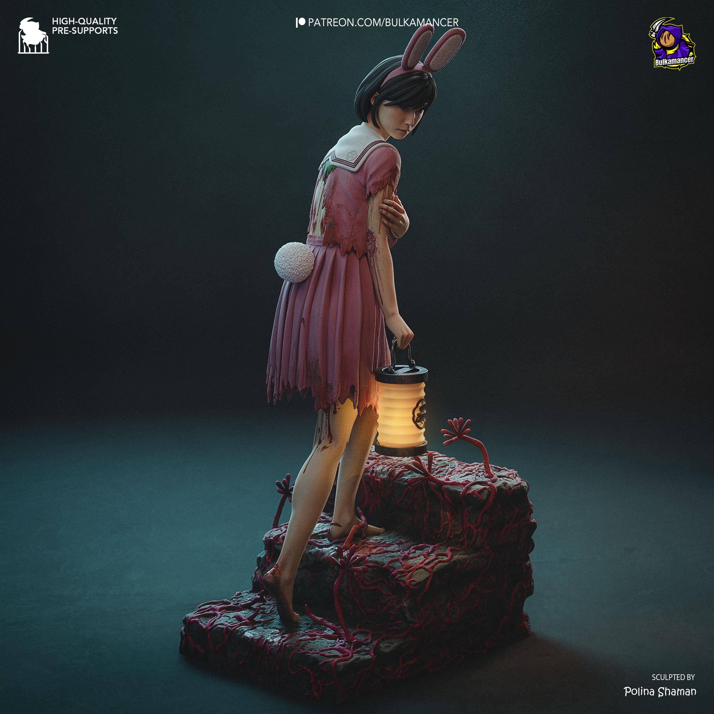 Hinako Resin Statue: Silent Hill Inspired Horror Figure, Hand-Painted Diorama