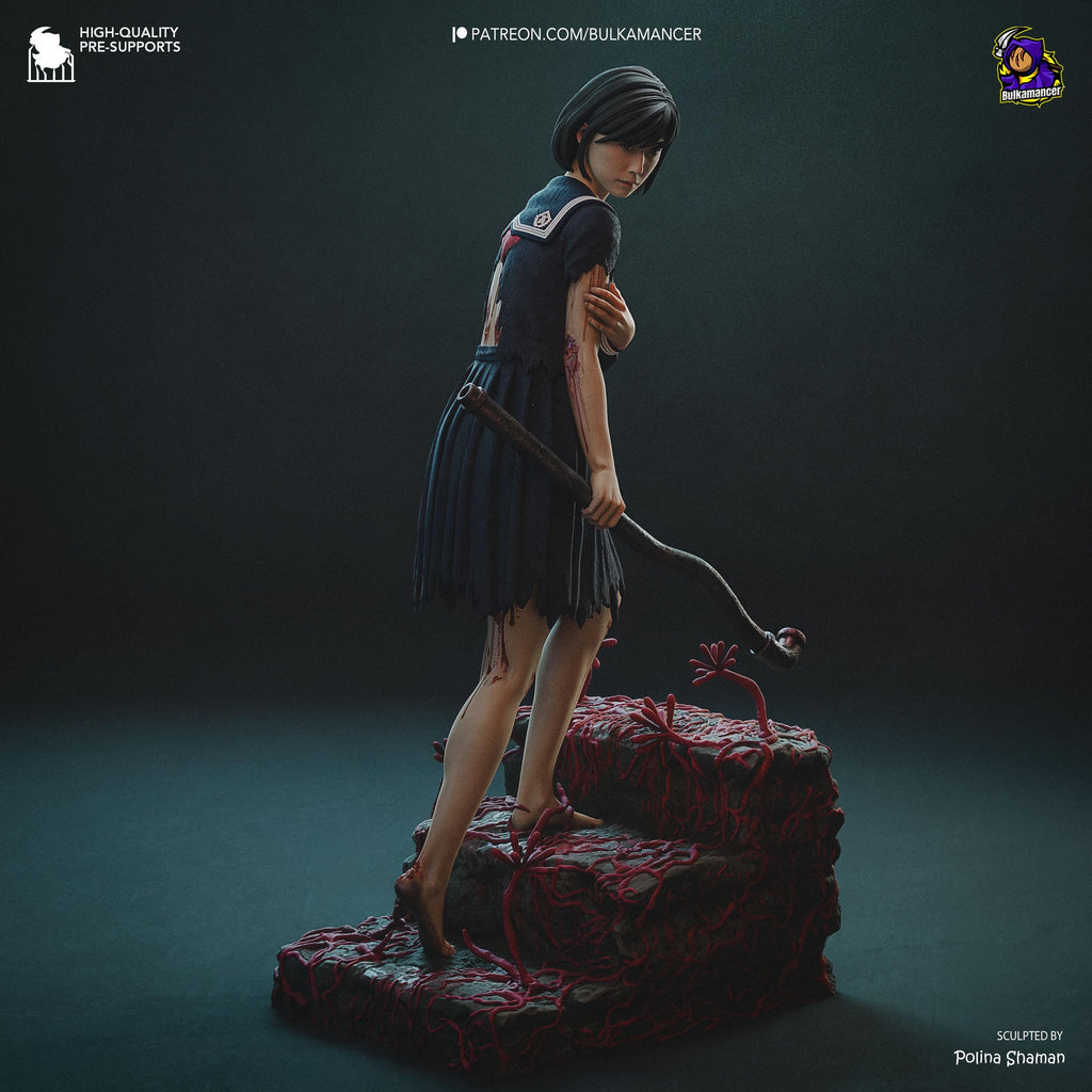 Hinako Resin Statue: Silent Hill Inspired Horror Figure, Hand-Painted Diorama