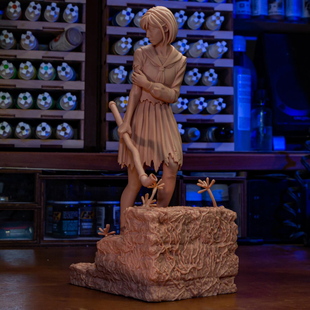 Hinako Resin Statue: Silent Hill Inspired Horror Figure, Hand-Painted Diorama