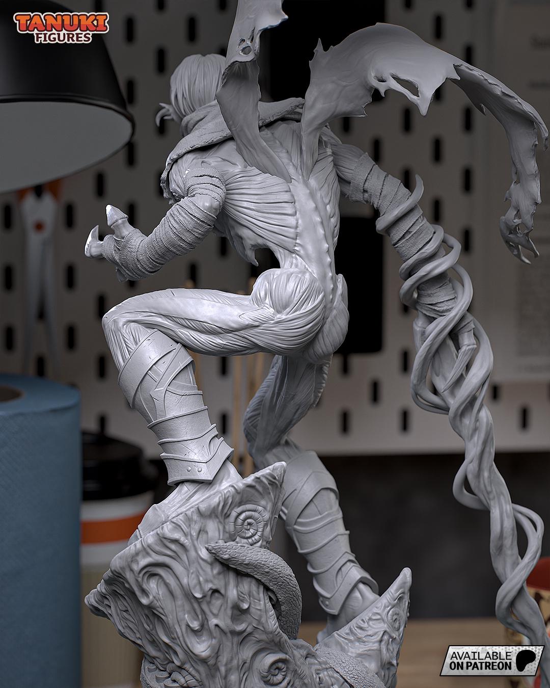 Raziel 3D Figure Statue / Dark Fantasy Resin Figure / Hand Painted Fan Made Collectible