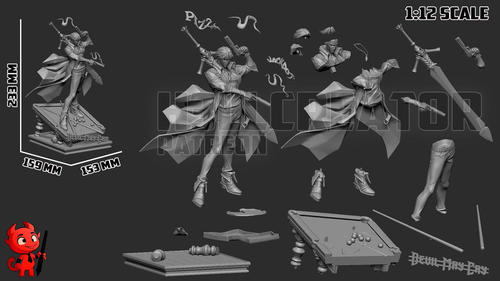 Dante Resin Statue: Hand-Painted Devil Hunter Collectible