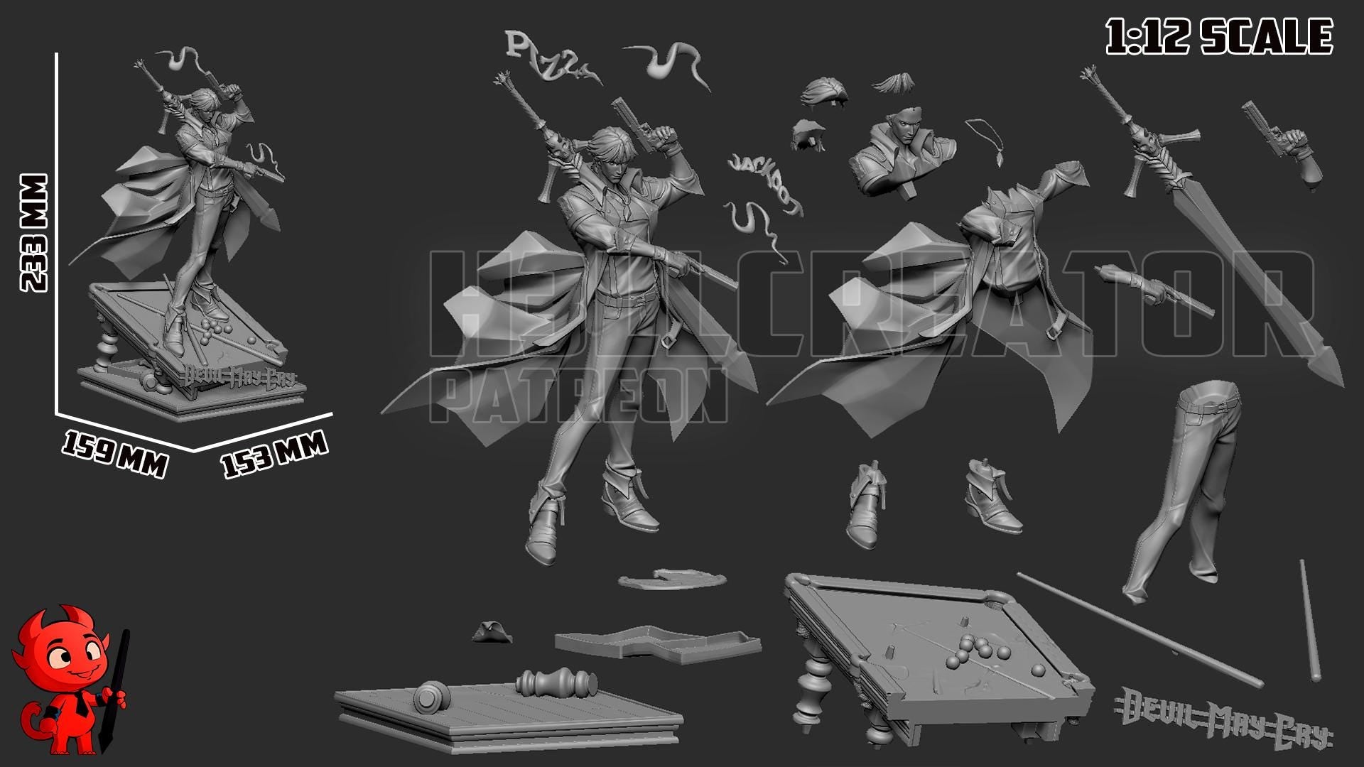 Dante Resin Statue: Hand-Painted Devil Hunter Collectible