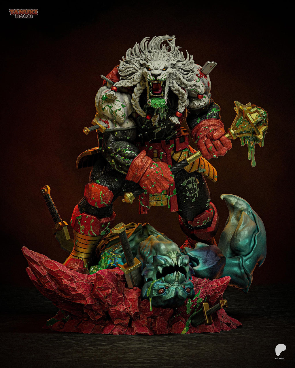 Battle Beast Statue / 3D Resin Figure  / Hand Painted Fan Made Collectible for Comic Fans