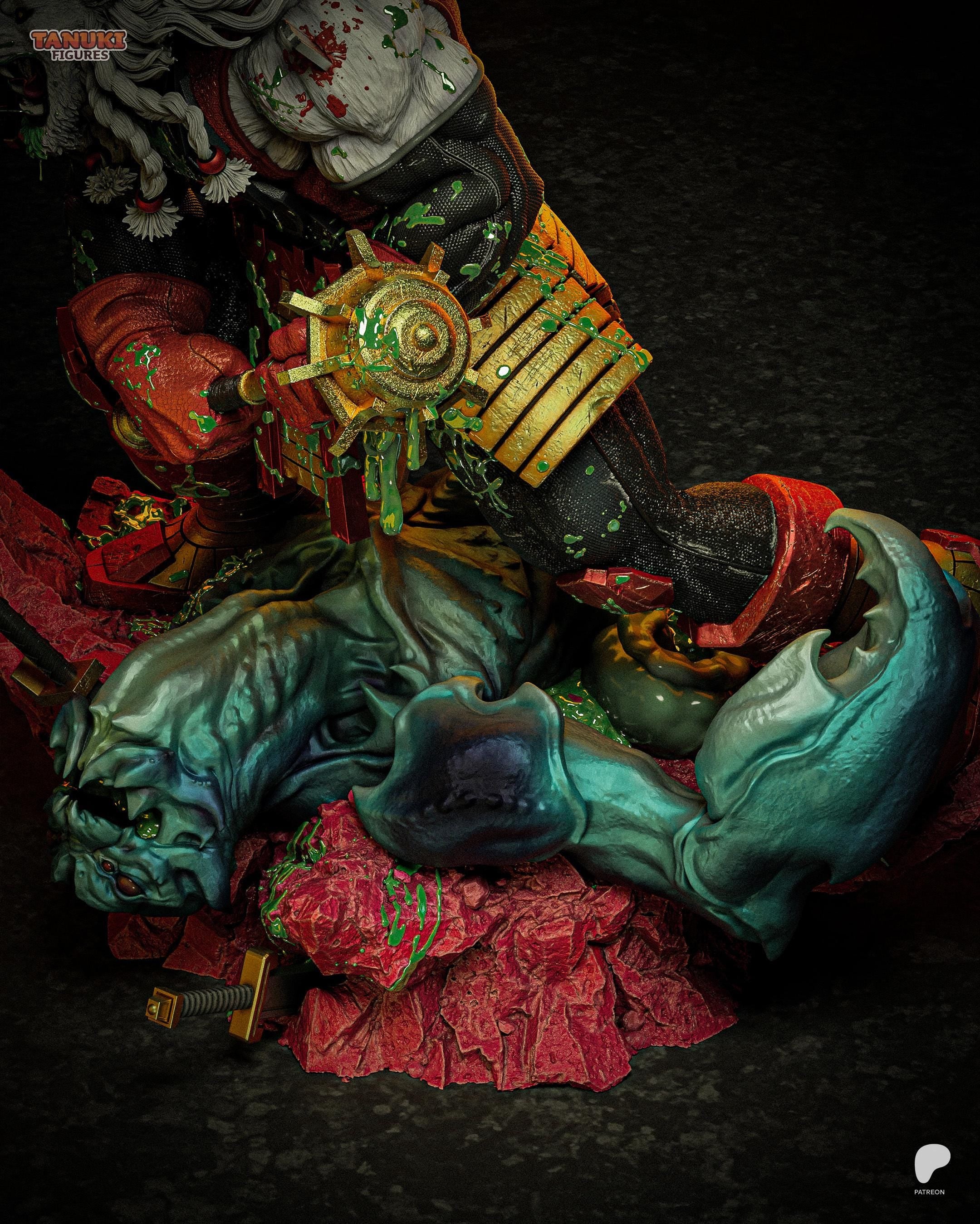 Battle Beast Statue / 3D Resin Figure  / Hand Painted Fan Made Collectible for Comic Fans