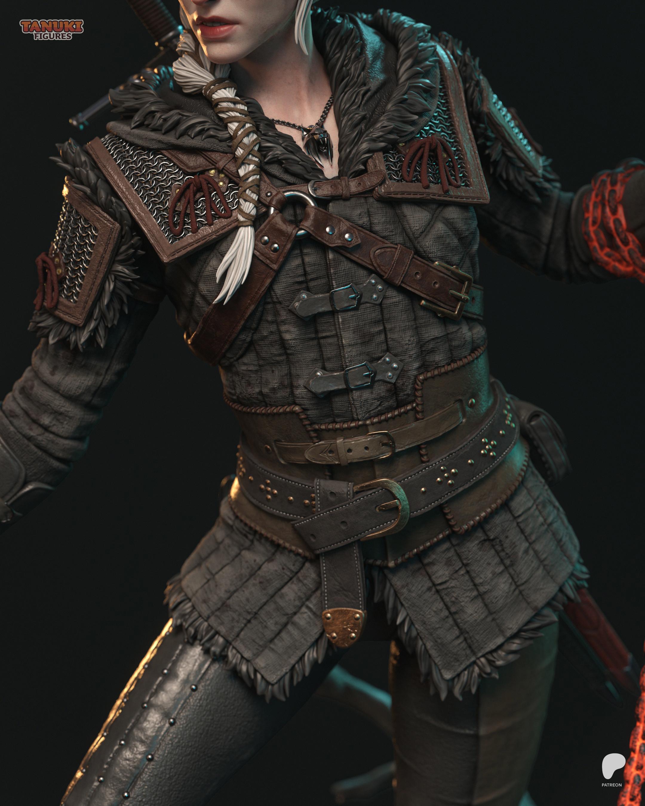 Ciri Inspired Statue / Witcher Universe Resin Figure / Hand Painted Fan Made Collectible Gift