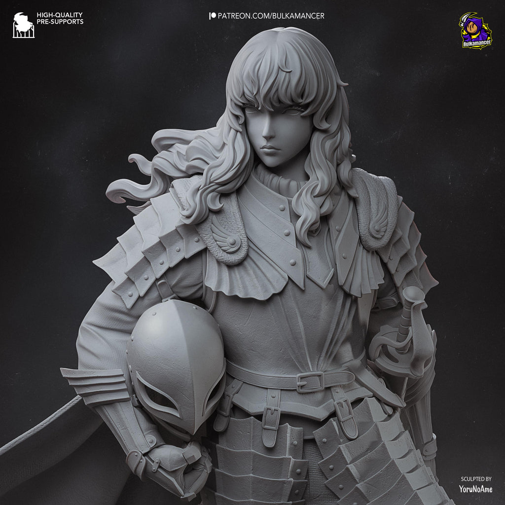 Griffith Inspired Statue / Berserk Fan Made Figure / Hand Painted Resin Collectible / Armor Knight Diorama