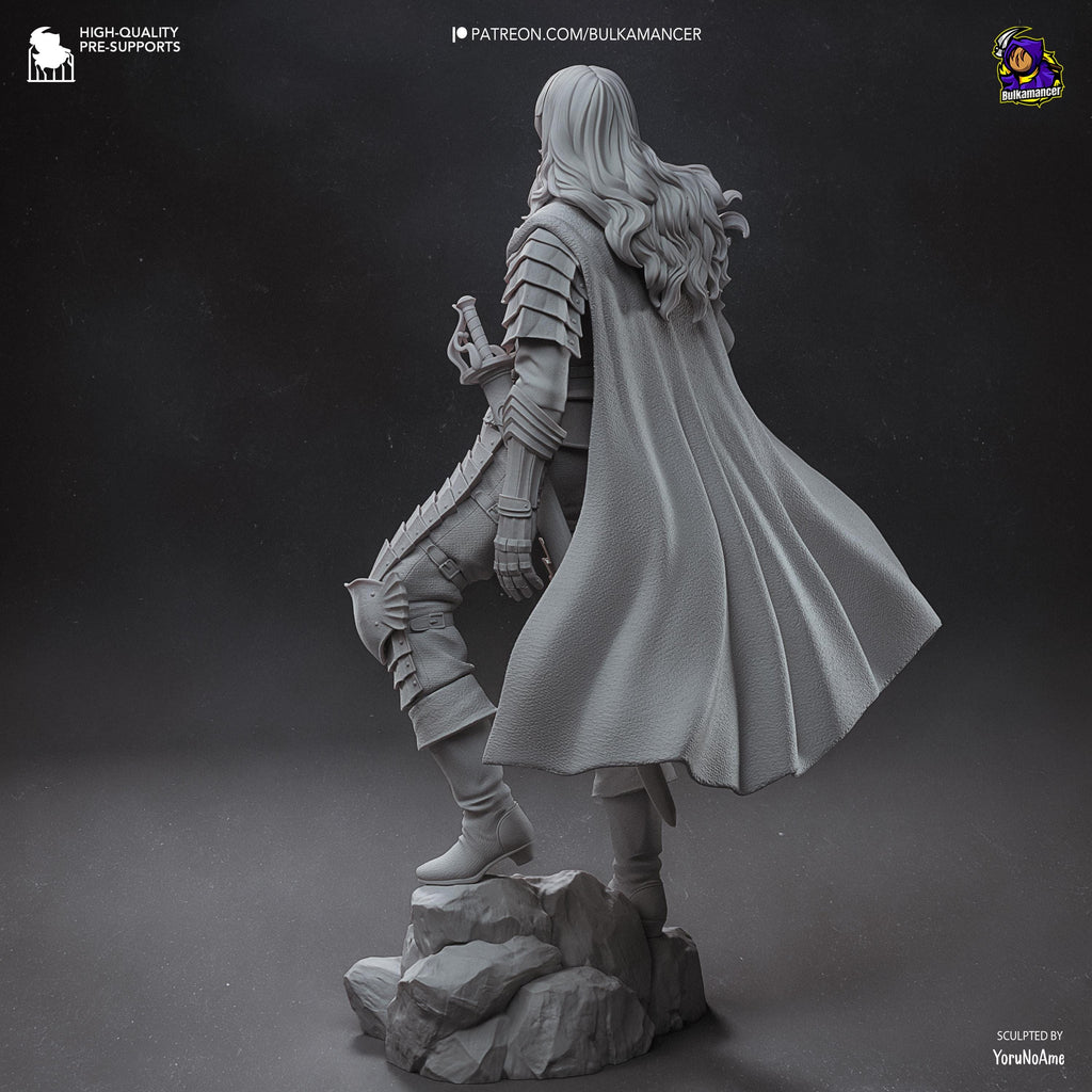 Griffith Inspired Statue / Berserk Fan Made Figure / Hand Painted Resin Collectible / Armor Knight Diorama