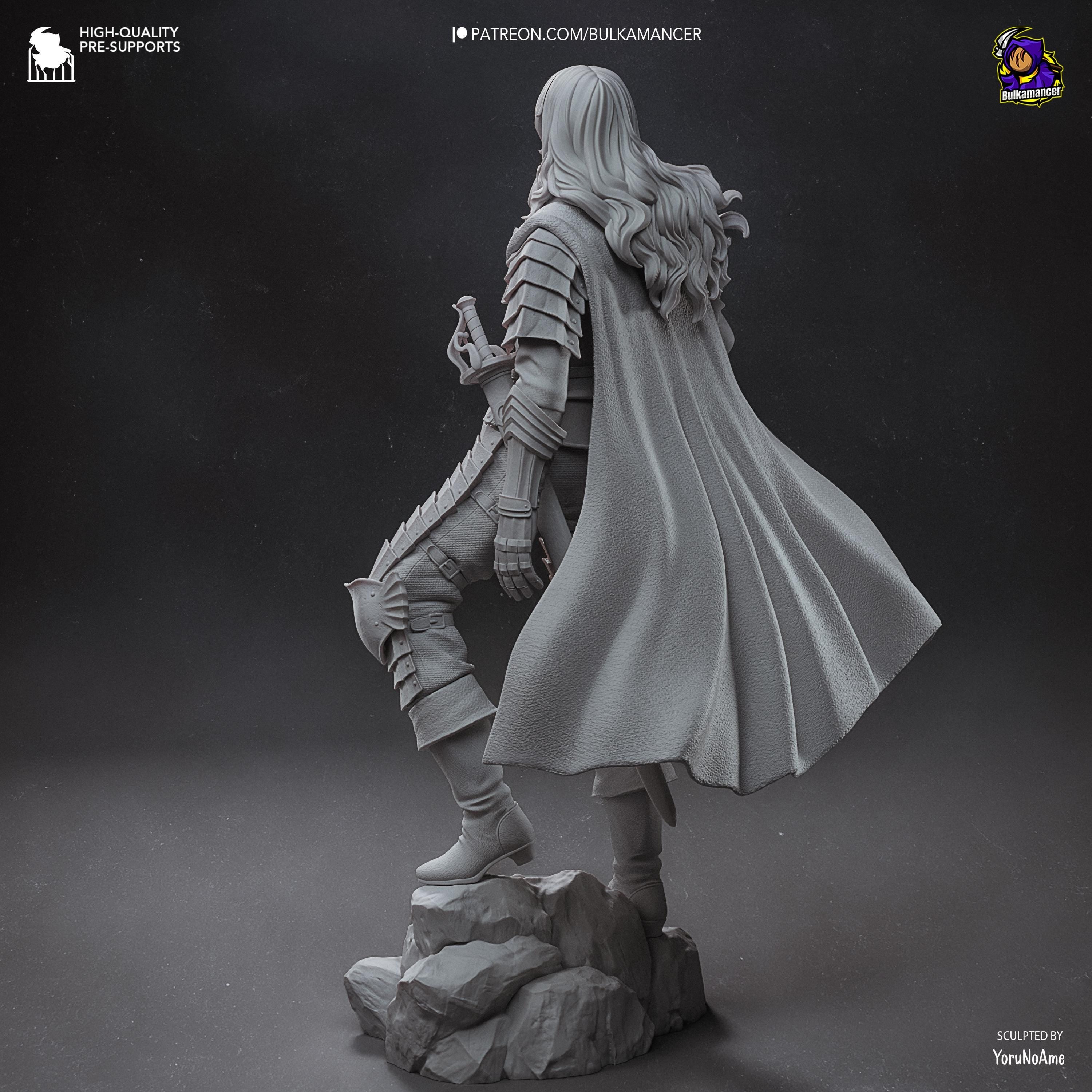 Griffith Inspired Statue / Berserk Fan Made Figure / Hand Painted Resin Collectible / Armor Knight Diorama