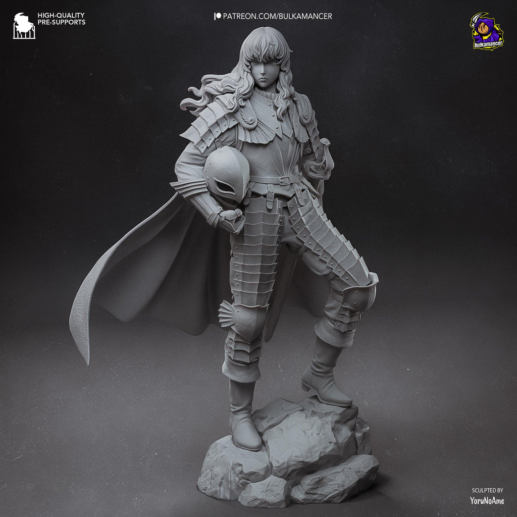 Griffith Inspired Statue / Berserk Fan Made Figure / Hand Painted Resin Collectible / Armor Knight Diorama