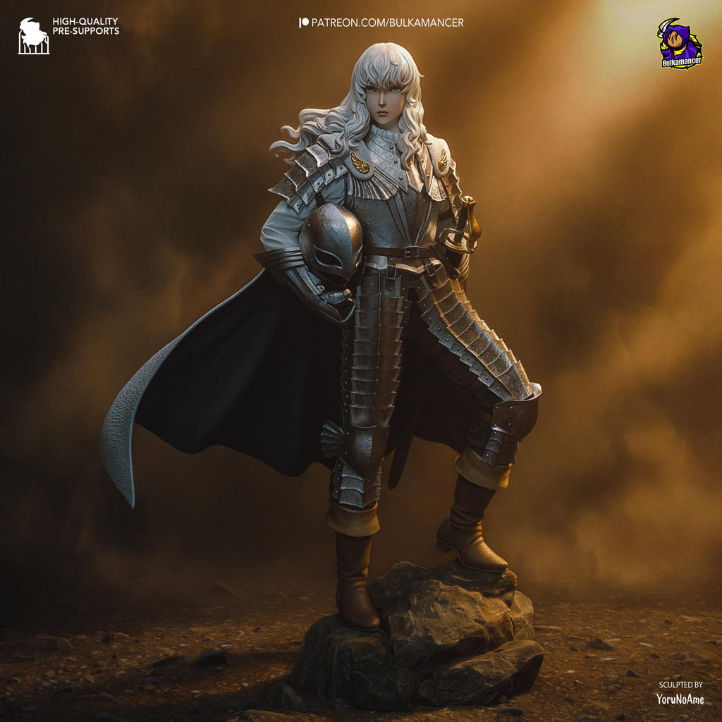Griffith Inspired Statue / Berserk Fan Made Figure / Hand Painted Resin Collectible / Armor Knight Diorama