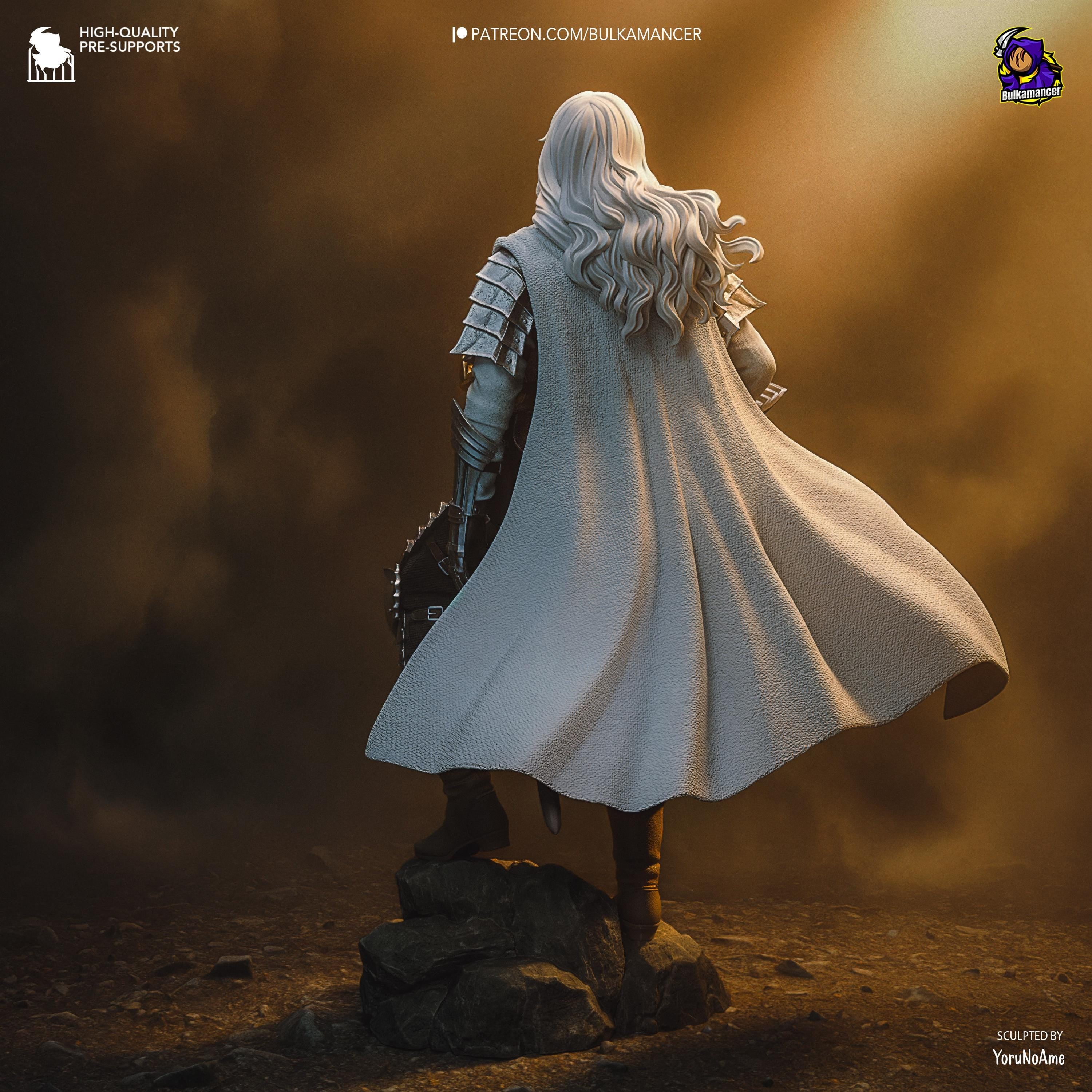 Griffith Inspired Statue / Berserk Fan Made Figure / Hand Painted Resin Collectible / Armor Knight Diorama