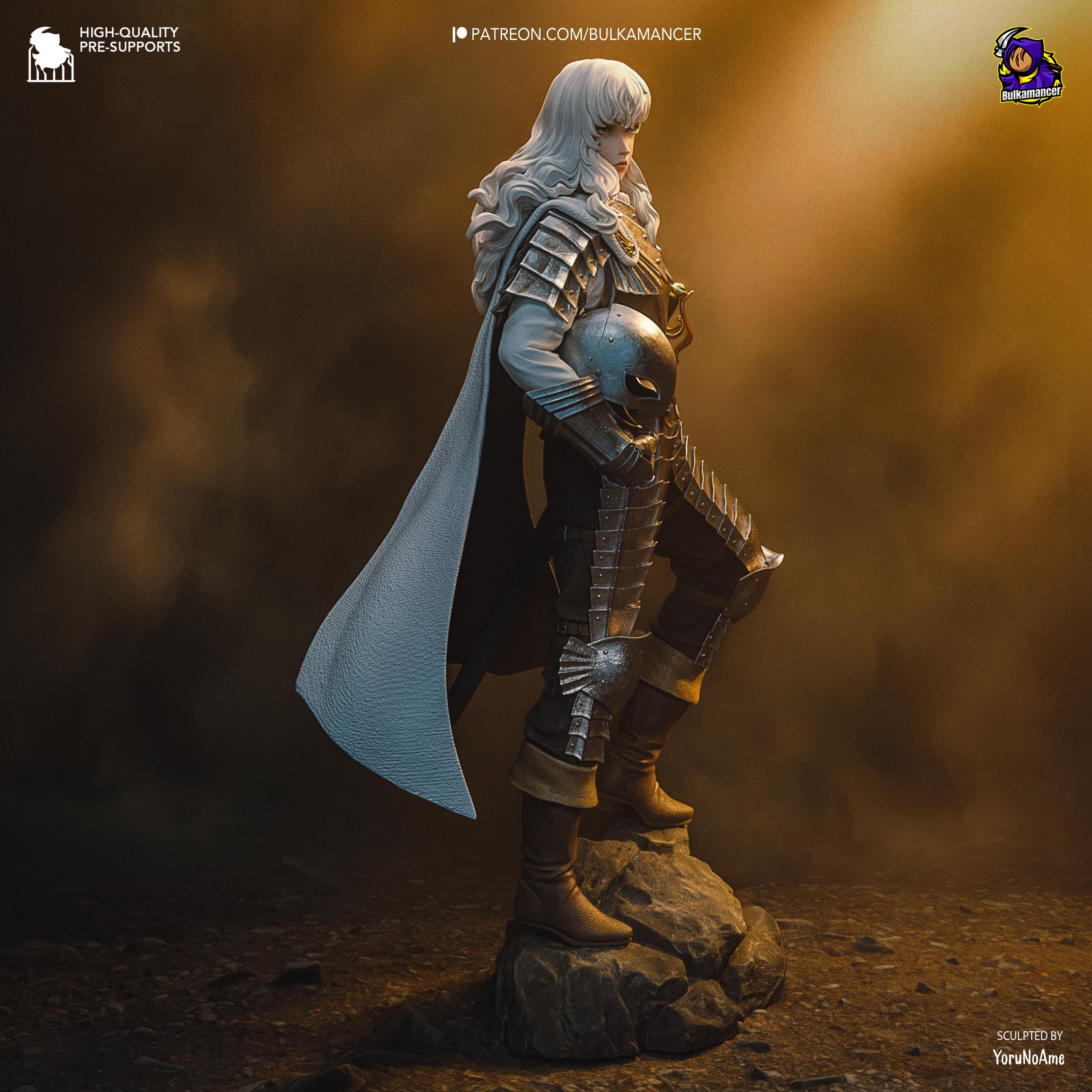 Griffith Inspired Statue / Berserk Fan Made Figure / Hand Painted Resin Collectible / Armor Knight Diorama