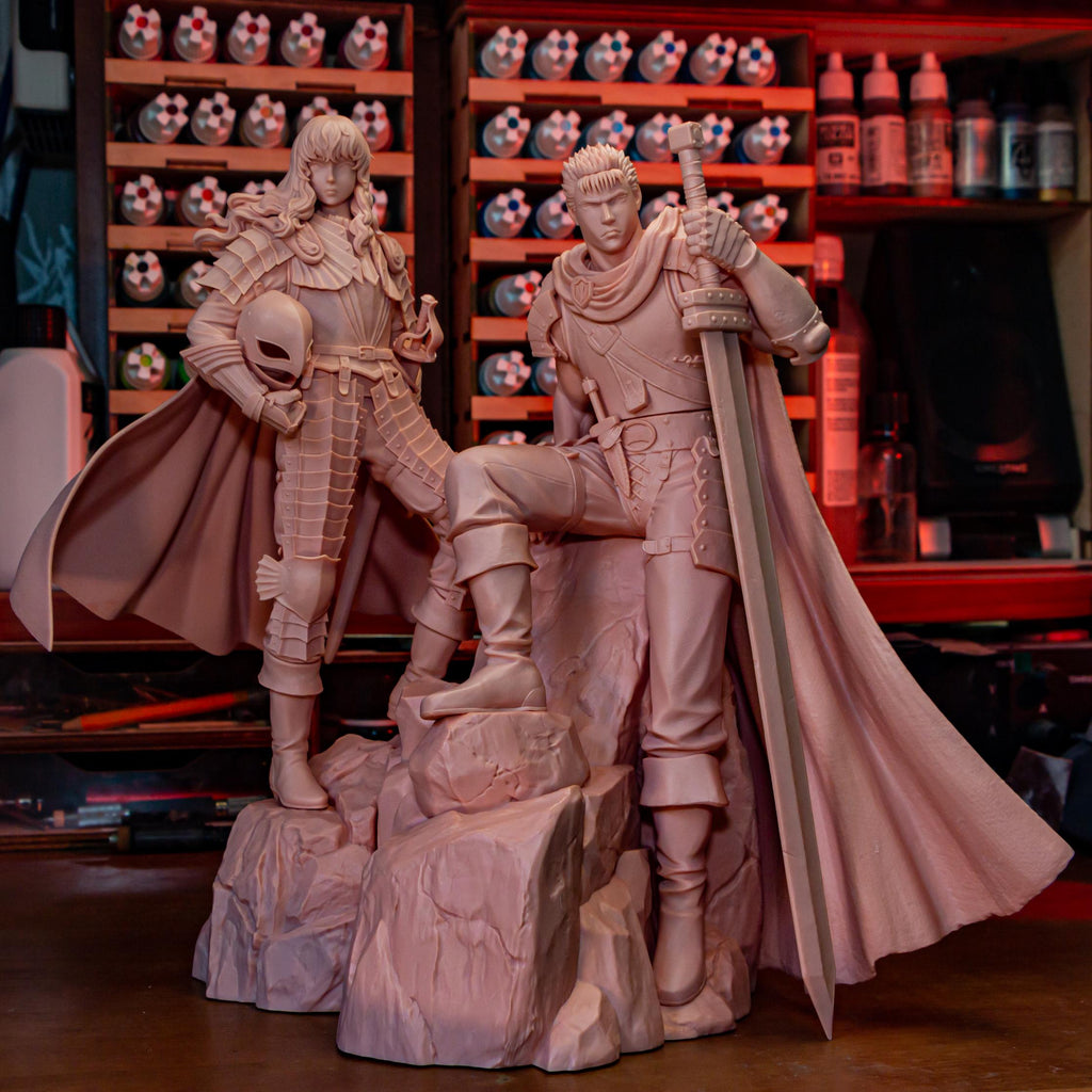 Griffith Inspired Statue / Berserk Fan Made Figure / Hand Painted Resin Collectible / Armor Knight Diorama