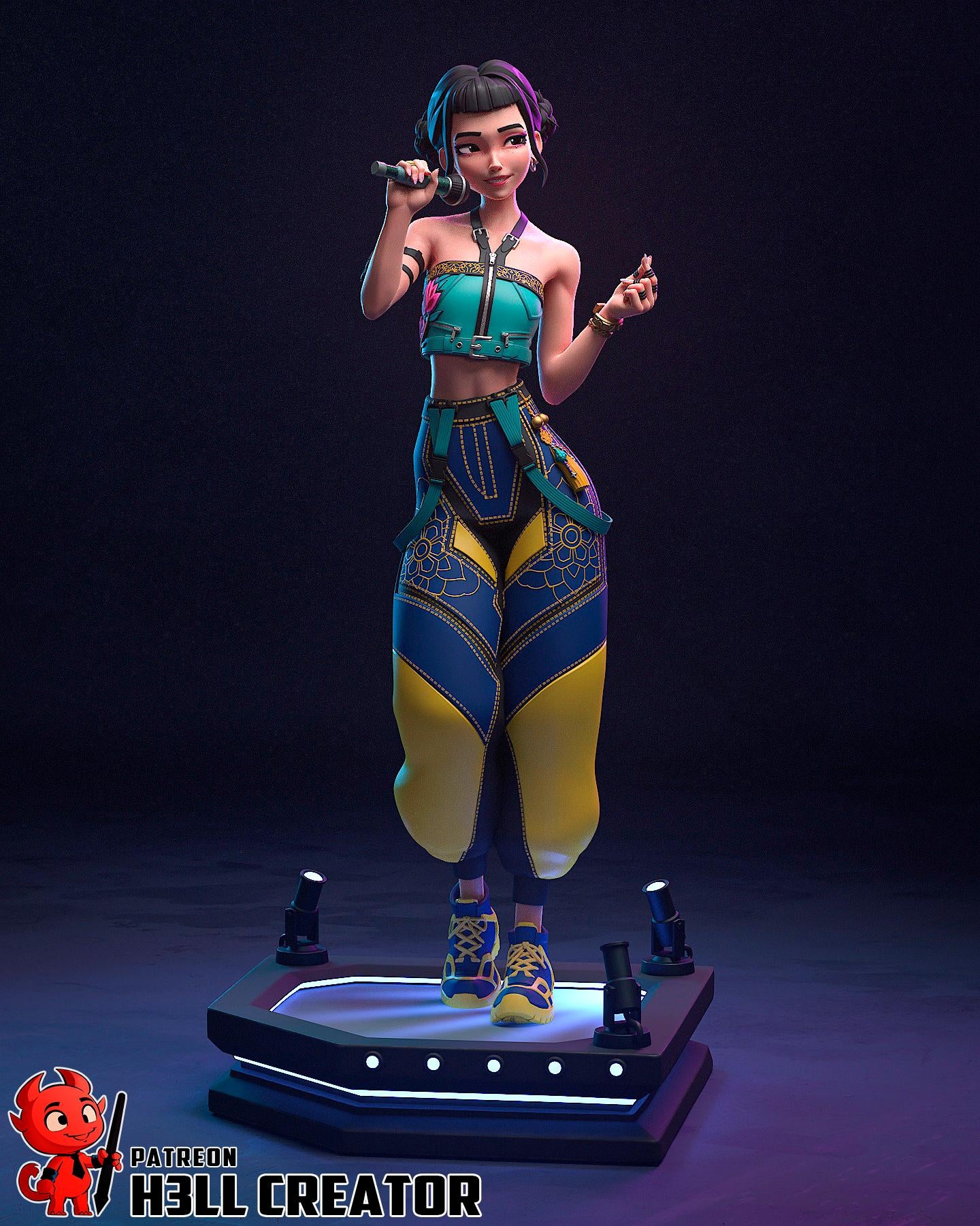 Zoey Inspired Statue / K-Pop Idol Figure / Hand Painted Resin Collectible / Limited Edition Diorama Set