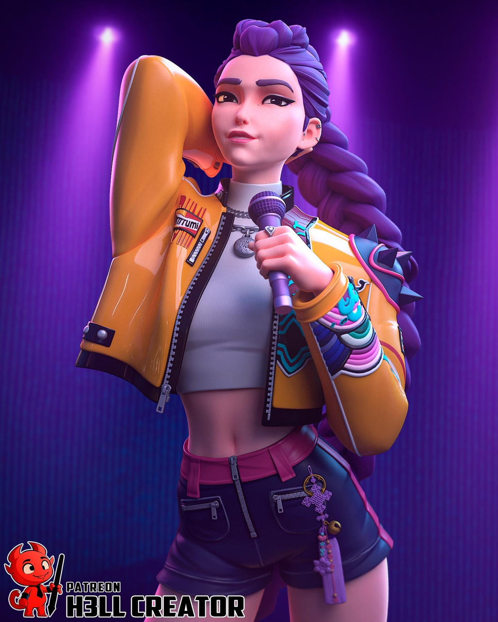 Hand Painted Kpop Idol Resin Statue: Rumi Fan Art Collectible